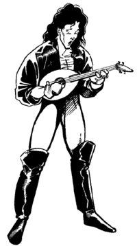 Artistic depiction of a bard from Britiain