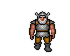 Animation of an armed dwarf as he appearing in Ultima Underworld.