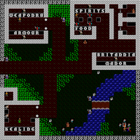 Overhead tile view of Britain in Ultima IV