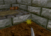 Ultima Underworld (PSX) screenshot: missing nightstand can be attacked