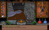 Using the rock hammer in Ultima Underworld